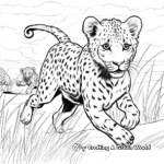 Dramatic Cheetah Chase Coloring Pages 2