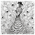 Dramatic Peafowl Display Coloring Pages 1