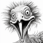 Dramatic Pyroraptor Face Close-Up Coloring Pages 2