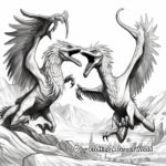 Dramatic Utahraptor Battle Coloring Pages 2