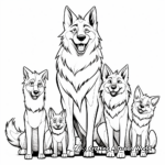 Dramatic Wolf Family Coloring Pages 3