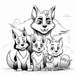 Dramatic Wolf Family Coloring Pages 4