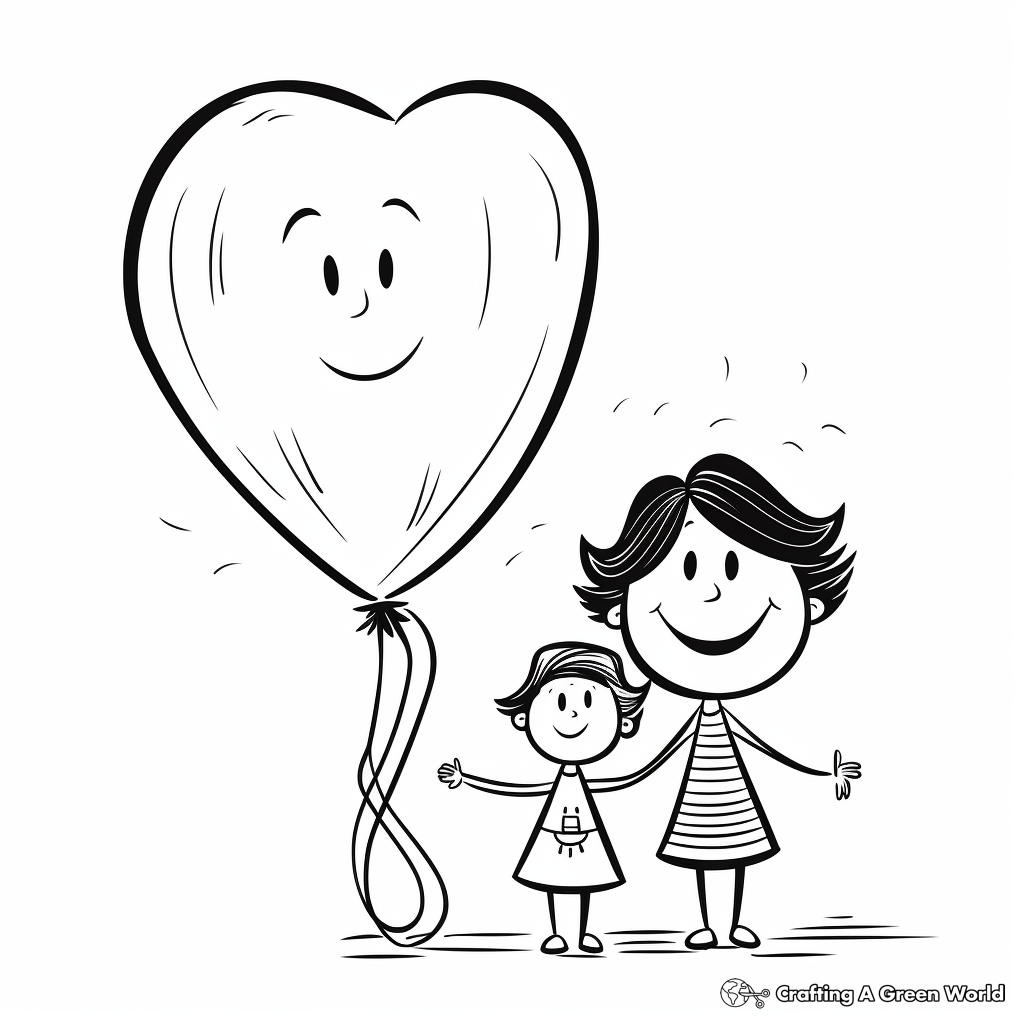 Drawing-Based Birthday Balloon Coloring Pages for Mom 1