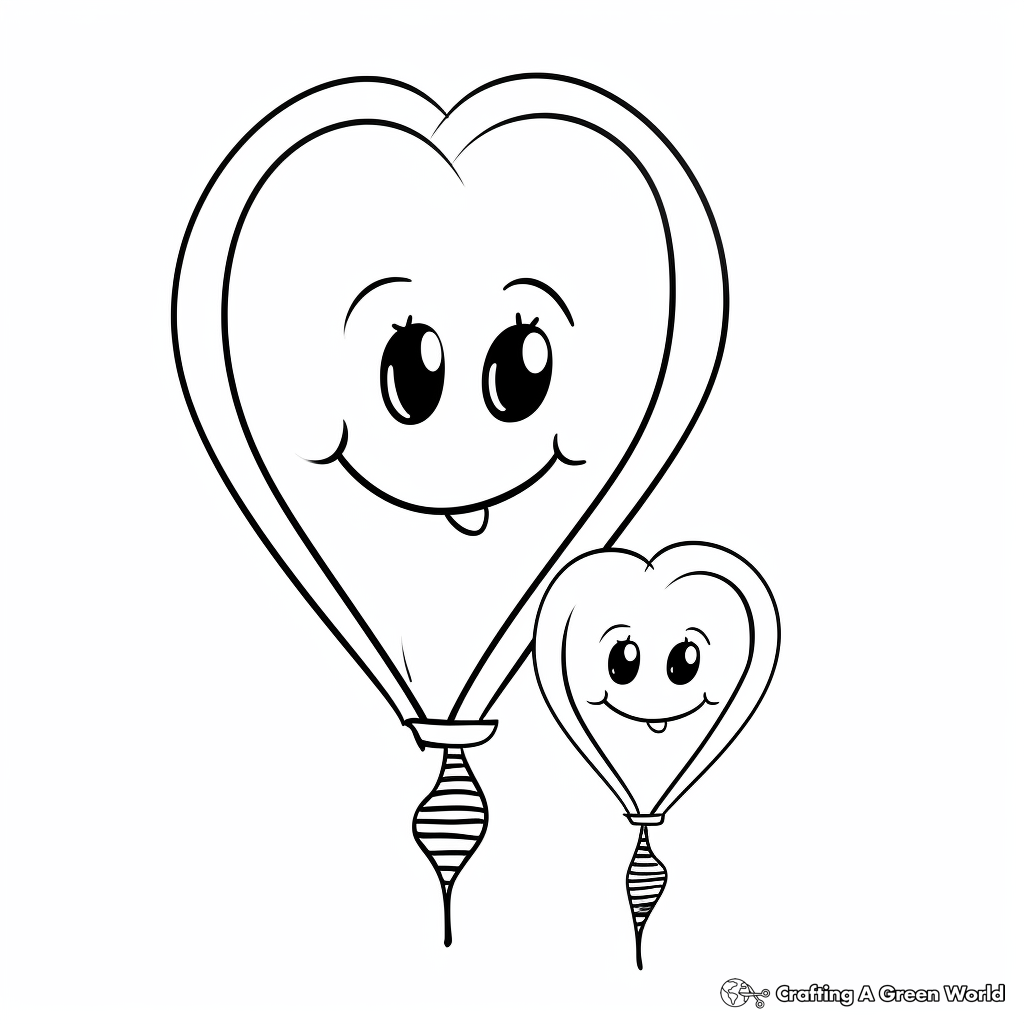 Drawing-Based Birthday Balloon Coloring Pages for Mom 3