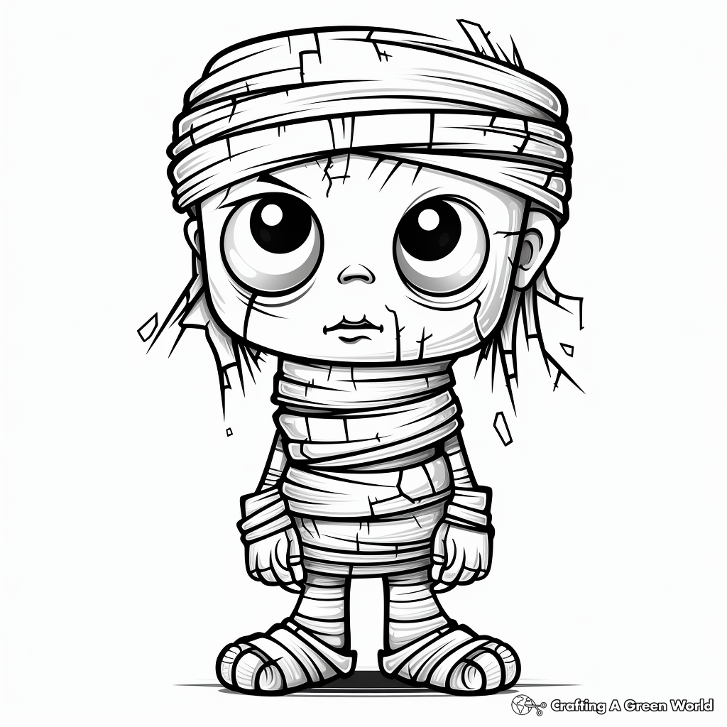 Dreadful Mummy Halloween Coloring Pages 1