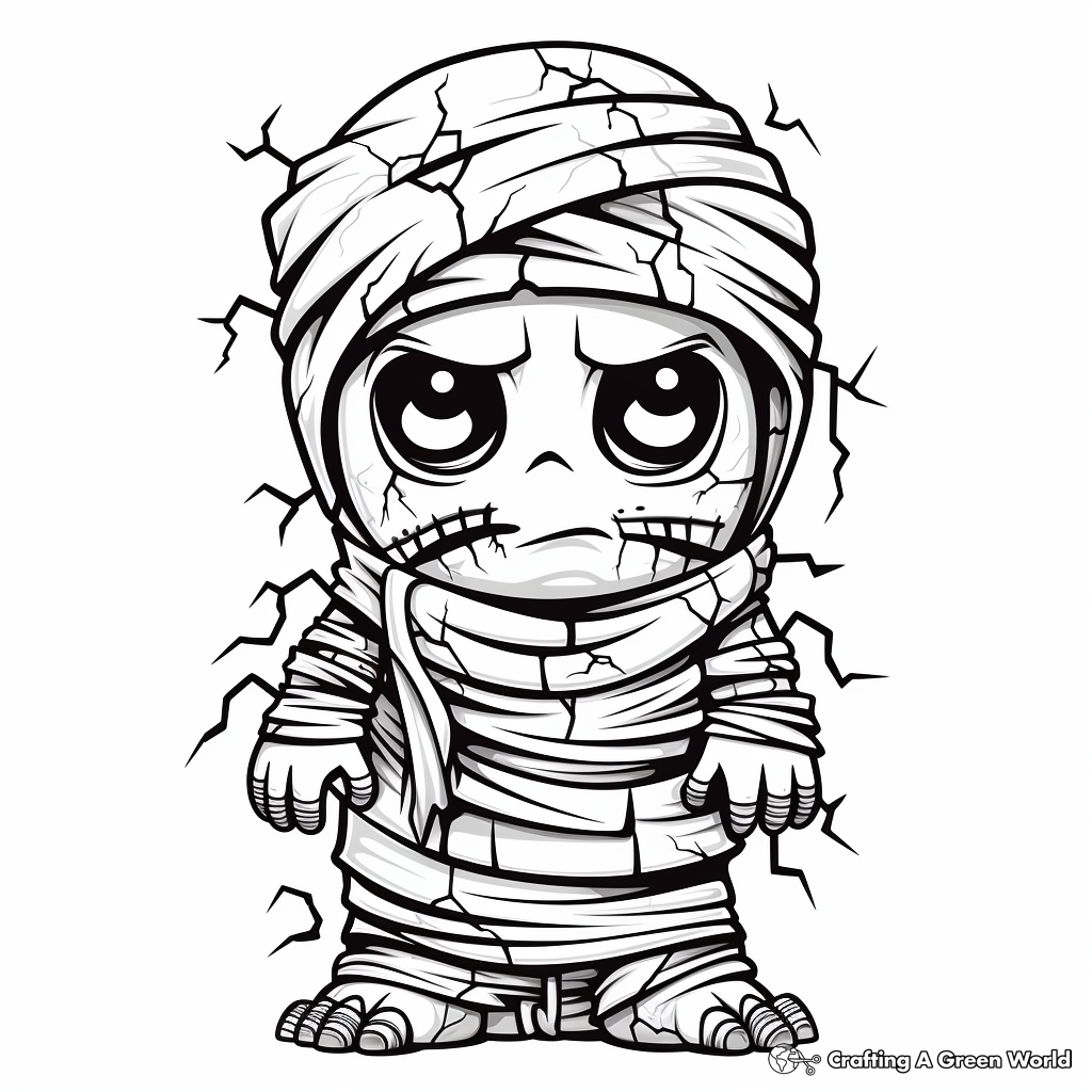 Dreadful Mummy Halloween Coloring Pages 2