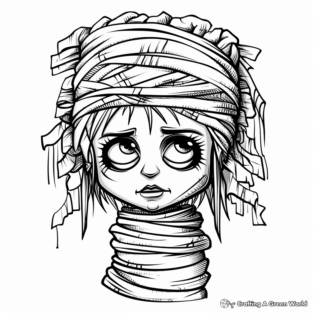 Dreadful Mummy Halloween Coloring Pages 3