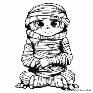 Dreadful Mummy Halloween Coloring Pages 4