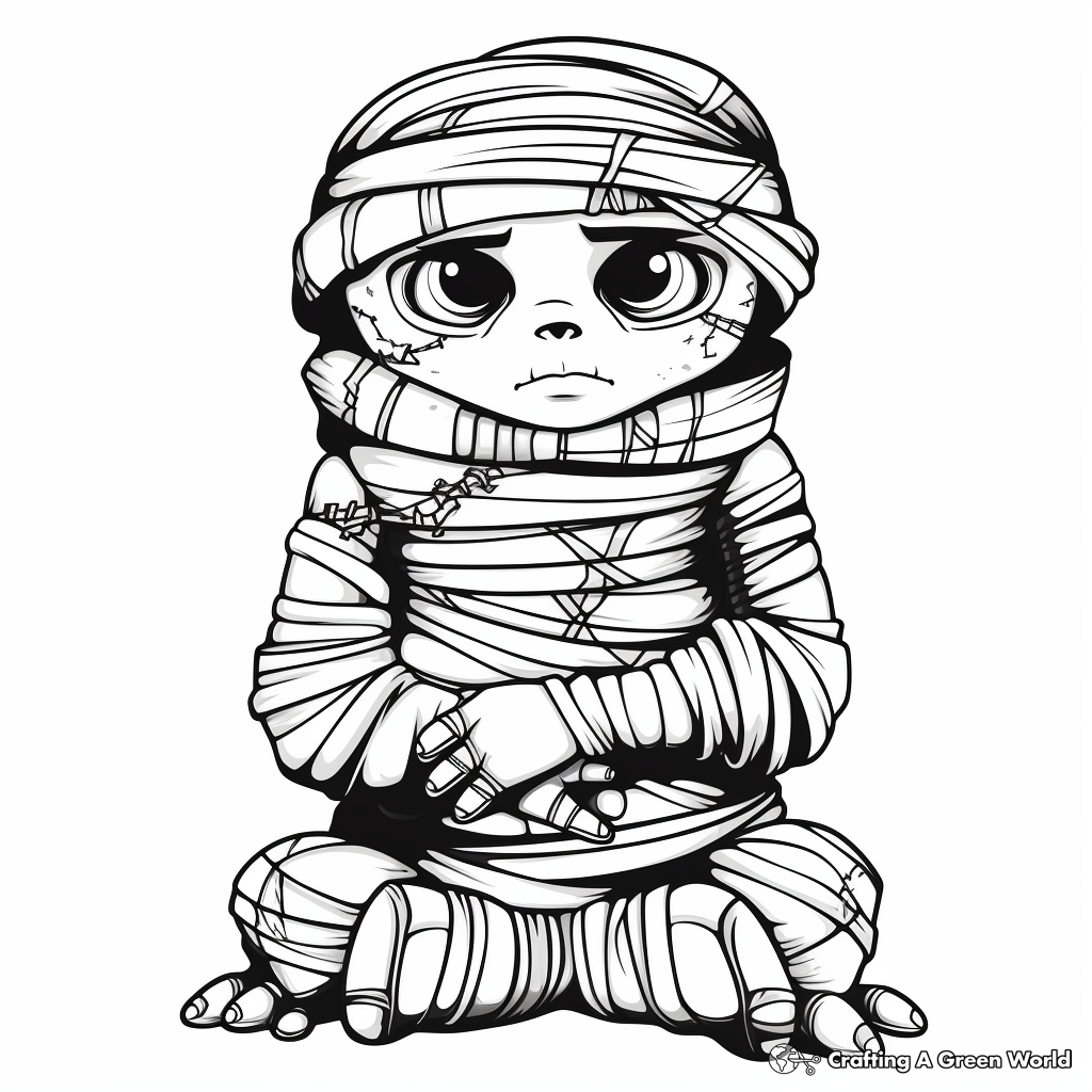 Dreadful Mummy Halloween Coloring Pages 4