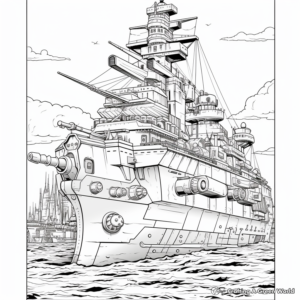 Dreadnought Battleship Coloring Pages 1