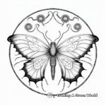 Dreamy Luna Moth Butterfly Mandala Coloring Pages 1