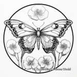 Dreamy Luna Moth Butterfly Mandala Coloring Pages 4