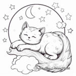 Dreamy Moonlight Cat Coloring Pages 4