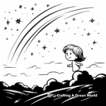 Dreamy Night Sky Shooting Star Coloring Pages 1