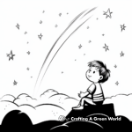 Dreamy Night Sky Shooting Star Coloring Pages 2