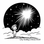Dreamy Night Sky Shooting Star Coloring Pages 3