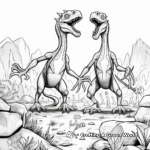 Dual Compysognathus Battle Scene Coloring Pages 3