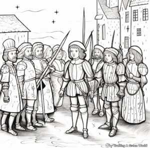 Dutch Golden Age The Night Watch by Rembrandt Coloring Pages 1