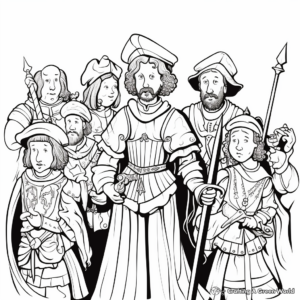 Dutch Golden Age The Night Watch by Rembrandt Coloring Pages 4