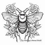 Dynamic Bumblebee and Rose Coloring Pages 2