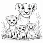 Dynamic Cheetah Family Coloring Pages 2