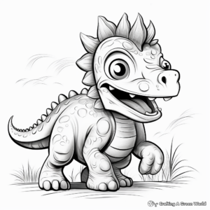 Dynamic Dinosaur Vector Coloring Pages 1