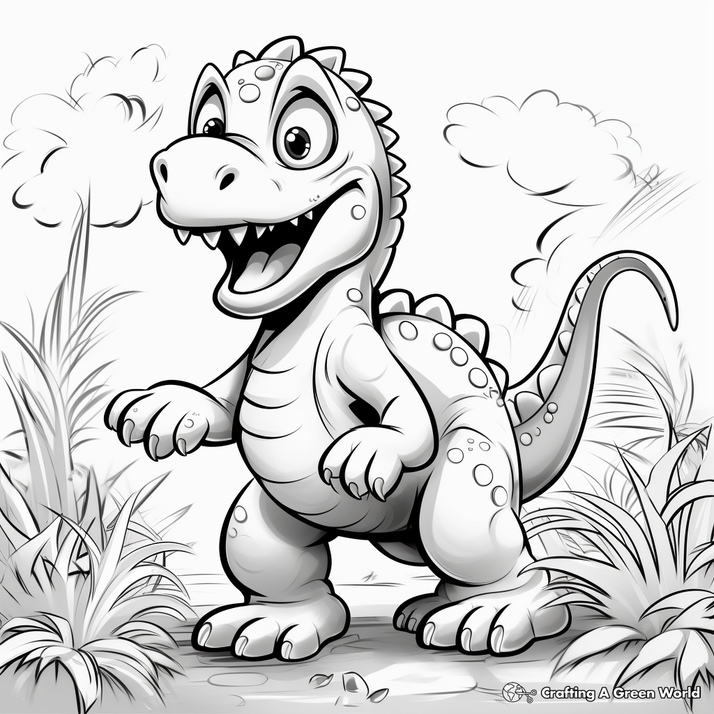 Dynamic Dinosaur Vector Coloring Pages 2