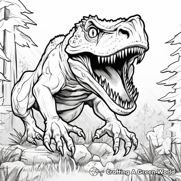 Scary T Rex Coloring Pages - Free & Printable!