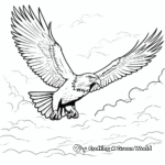 Eagle In-flight: Sky Scene Coloring Pages 1