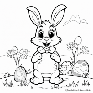 Easter Bunny April Coloring Pages 1