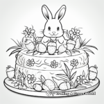 Easter Cake Coloring Pages for Spring-themed Fun 1