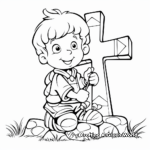 Easter Cross Coloring Pages for Kids 1