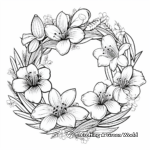 Easter Lily Flower Wreath Coloring Pages 1