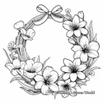 Easter Lily Flower Wreath Coloring Pages 2