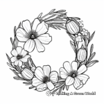Easter Lily Flower Wreath Coloring Pages 3