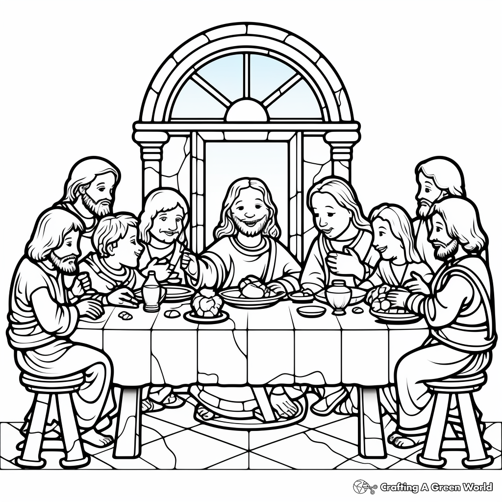Easter Special: Last Supper Coloring Pages 1