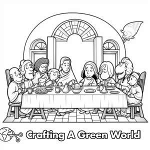 Last Supper Coloring Pages - Free &amp; Printable!