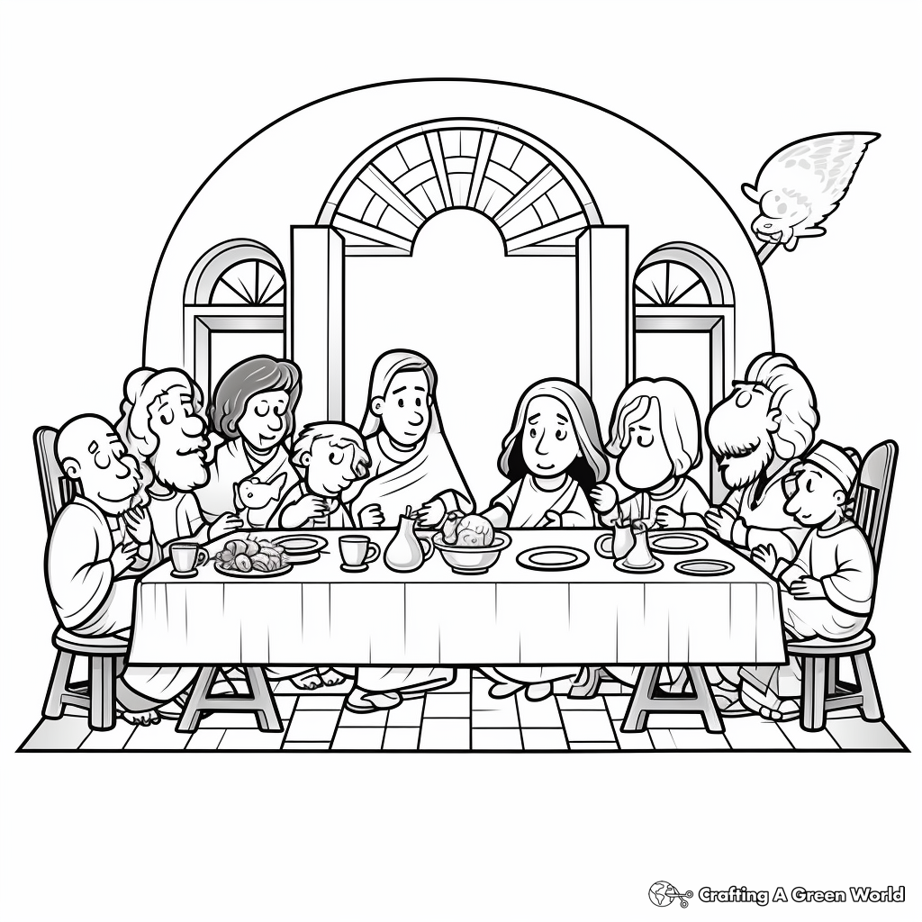 Easter Special: Last Supper Coloring Pages 2
