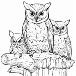 Eastern Screech Owl Family: Camouflage Theme Coloring Pages 3