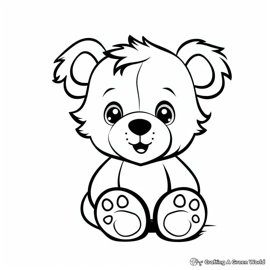 Easy-Color Teddy Bear Coloring Pages for Toddlers 4