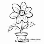 Easy Daisy Coloring Sheets for Preschoolers 2