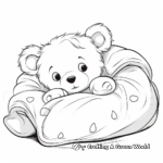 Easy Hibernating Teddy bear Coloring Pages for Toddlers 4