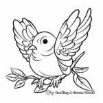 Easy Peace Dove Coloring Pages for Young Children 2