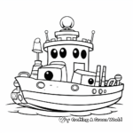 Easy Simplistic Tugboat Coloring Pages for Kids 3