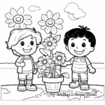 Páginas para colorear del abecedario para preescolar 2 con el tema de la primavera