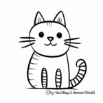 Easy Striped Cat Coloring Pages for Children 4