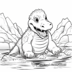 Easy-to-Color Baby Sarcosuchus Coloring Pages 2