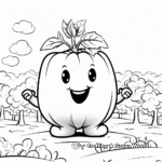 Easy-to-Color Bell Pepper Coloring Sheets 2
