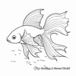 Easy-to-Color Betta Fish Scenes for Kids 1