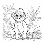 Easy-to-color Cartoonish Chimpanzee Coloring Pages 4